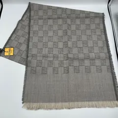 FENDI cravatte フェンディ ストール ズッカ柄 グレー タグ付きのサムネイル