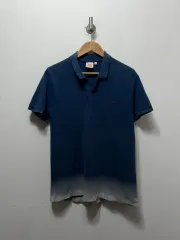 LACOSTE LIVE ネイビー グラデーション 半袖 カラーTシャツ XL