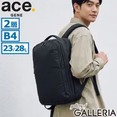 【正規品5年保証】 エースジーン ビジネスリュック メンズ レディース 大容量 通勤 ace.GENE ブランド カジュアル 軽量 PC収納 デイパック 拡張機能 2層 撥水 A4 B4 14inch 23L 28L ネフィル 20091 ジェットブラックのサムネイル
