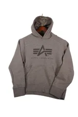 Alpha Industries アルファインダストリーズ ロゴ プリント スウェット パーカー グレー Mサイズ