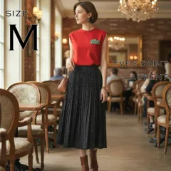 【極美品】Yves Saint Laurentイヴサンローラン 希少 80s 日本製 福助期 ヴィンテージ ロゴ刺繍 ポケットチーフ フェイクプリント カットソー M 赤レッド 【古着】【中古】【送料無料】