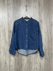 Blanc basque ブランバスク 長袖 パールボタン シャツ size38/紺 ■■ レディース