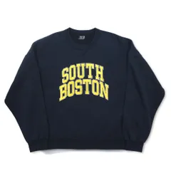 90年代 FRUIT OF THE LOOM カレッジプリント スウェット 3XL ネイビー SOUTH BOSTON アーチロゴ 前V メキシコ製