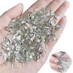 【即日発送】ネイルアート ネイルアート クリスタル クリスタル （100個） ランダム形状 diy ネイル ネイルを飾てと服装使用 ミックスサイズ インストーン ネイルストーン ケース入り FineGood 高い採光 大容量