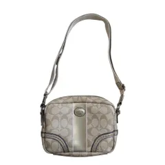 ◆ COACH コーチ ショルダーバッグ シグネチャー クロスボディ PVCキャンバス ベージュ系 レディース 中古品◆ V5078NH