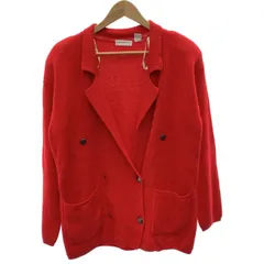 【中古】　Liz Claiborne　カーディガン　ニットアウター　テーラードジャケット　無地　ダブルボタン　古着　/7229