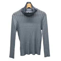 PLEATS PLEASE 長袖 ハイネック トップス ダークブラウン - メルカリ