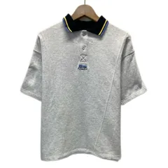 【中古】　HUF　スウェット　半袖　トレーナー　プルオーバー　ハーフボタン　レギュラーカラー　裏毛　ワンポイント　ブランドロゴ　刺しゅう　ストリート　古着　/1589