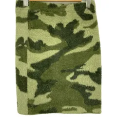 【中古】　GYDA　タイトスカート　ショート丈　迷彩　カモフラ　モヘア　ウエストゴム　古着　/2406