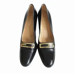 GUCCI グッチ パンプス レザー Gバックル ハイヒール ブラック 36.5 23.5cm レディース 【中古】