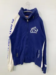 GOTCHA ガッチャ パーカー L ブルー コットン スウェット 前面プリント バックプリント ジップアップ 長袖