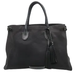 RALPH LAUREN ラルフローレン トートバッグ ロゴパッチ キャンバス トート  ブラック レディース 【中古】