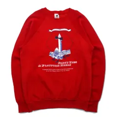 FRUIT OF THE LOOM 80年代 USA製 プリント スウェット L レッド コットン 裏起毛
