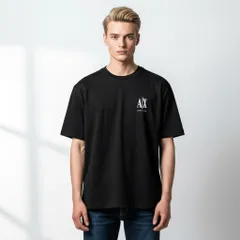 12 ARMANI EXCHANGE アルマーニ エクスチェンジ XM000365 AF12308 UC001 ブラック Tシャツ クールネック 半袖のサムネイル