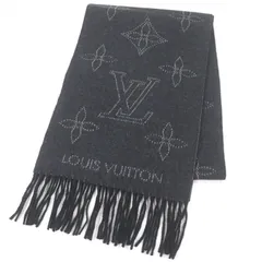 極美品□LOUIS VUITTON ルイヴィトン 2022年製 M77902 エシャルプ・フライト モード マヒナ カシミヤ シルク混 フリンジ マフラー グレー イタリア製 正規品 メンズ