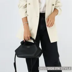 ■GANNI ガニー ハンドバッグ BOU BAG SMALL GRAINED A6955 Black/099 ブーバッグ ショルダーバッグ グレイン のサムネイル