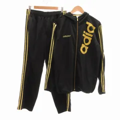 アディダス adidas セットアップ ジャージ トラックフーデッドジャケット パンツ スリーストライプス ラメプリント O 黒系 /UO ■FF