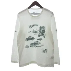 パパス Papas Tシャツ カットソー 長袖 車 プリント コットン 白 ホワイト Mのサムネイル