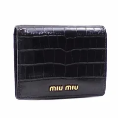 ミュウミュウ(Miu Miu) ミュウミュウ 二つ折り 財布 レディース ブラック レザー 5MV204 型押しのサムネイル
