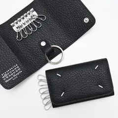 MAISON MARGIELA メゾン マルジェラ キーケース SA3UA0001 P4455 ユニセックス 4ステッチ キーリング付 キーケース 6連 キーホルダー モノトーン ブラック レザー