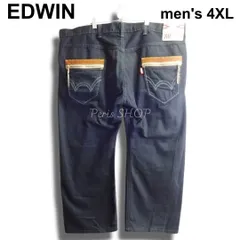EDWIN　エドウィン　434XVS　W48（約127cm　W50相当）　ウェスタンジップ　ルーズストレート デニムパンツ　ビッグサイズ　ブラック / 黒　ジーンズ　メンズ