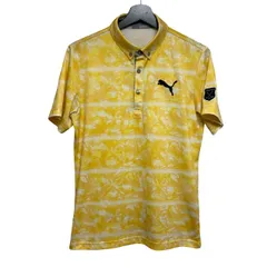 プーマ PUMA メンズ ゴルフウェア 半袖 ポロシャツ カモフラ 迷彩柄 イエロー 黄色 L 930211-01【ZY3】