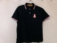 105040　Psycho Bunny　サイコバニー　ポロシャツ  紺地　オレンジ・白　サイズFのサムネイル