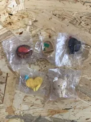 まちぼうけお弁当の場合その4　　全５種５個まとめ売り　おにぎりくま & ハンバーグ & お弁当の醤油 & ハートの卵焼き & 空のお弁当箱