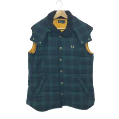FRED PERRY フレッドペリー フーデッドベスト サイズ:M ウール チェック    グリーン メンズ / 241005007698のサムネイル