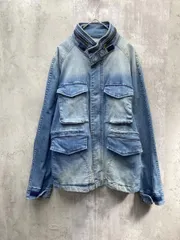 MICHEL KLEIN homme ミッシェルクランオム スタンドカラー 4ポケット ドローコード ストレッチ Gジャン デニム ジャケット size46/青 ■■ メンズ