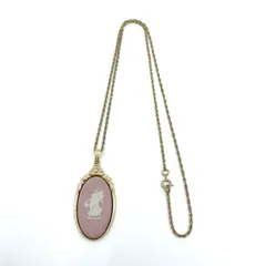 ウェッジウッド　Wedgwood ジャスパー カメオ ネックレス ピンク　ゴールド