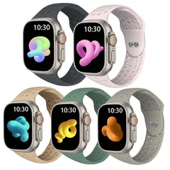 5本セットApple Watch バンドコンパチブル アップルウォッチ バンド、シリコン製スポーツバンド38mm 40mm 41mm 42mm 44mm 45mm 49mm、Apple Watch Ultra Series 8/7/6/5/4/3/2/1/SE