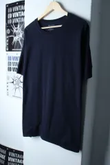 (XL-2XL) Champion 半袖 Tシャツ オーバーサイズ 無地 ネイビー-18413