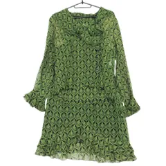 jun ashida ジュン アシダ セットアップ miss ashida セットアップ 総柄 ブラウス スカート グリーン 9【M】 レディース 【中古】