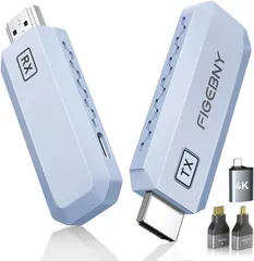 無線hdmi 0.1秒超低遅延 ワイヤレス hdmi 送受信機セット「日本技適認証済」30m安定転送 映像音声同時出力 PC/スマホ出力&モニター/テレビなど入力 (ブルー)