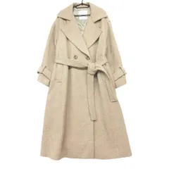 emmi エミ コート ダブルブレスト ジャケット ロング丈 ベルト付き ヘリンボーン柄 13WFC225006 アウター ベージュ 1 レディース 【中古】