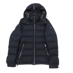 BLACK LABELCRESTBRIDGE ブラックレーベル・クレストブリッジ ダウンジャケット ブルゾン ベスト 2WAY フード付き チェック柄 CANONICO Super 120s 51F16-815-28 アウター ネイビー L メンズ 【中古】