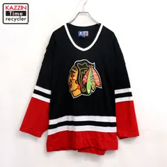 90s NHL vintage STARTER シカゴ・ブラックホークス ゲームジャージ ユニフォーム メンズ 表記Lサイズのサムネイル