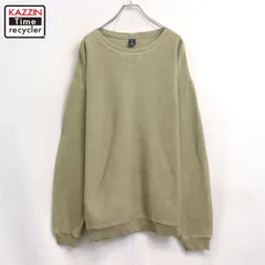 90s USA製 vintage LANDS' END 無地 鹿の子 スウェット トレーナー メンズ 表記XLサイズ