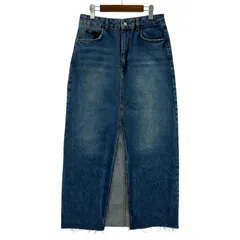 ZARA ザラ デニム フロントスリット ロングスカート sizeEUR L/ブルー