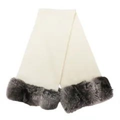 FOXEY フォクシー マフラー カシミヤ100% チン チラファー 本毛皮  アイボリー レディース 【中古】