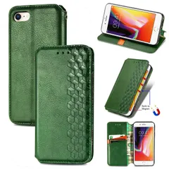 / / iPhone7 / iPhone8 ケース (2020) 第2世代 手帳型 SE ノートブック型ビジネスフォンケース SE iPhone 携帯電話保護カバー強い吸引力ノートブック型多機能携帯電話ホルスター財布携帯電話ホルダーバンプパターンテクスチャ耐久