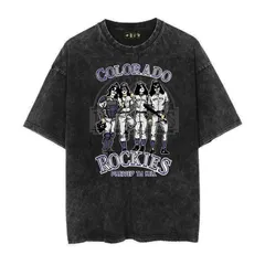 ロックバンド キッス プリント Tシャツ メンズ 半袖 ヴィンテージ洗い ストリート カジュアル オシャレ ブラック14