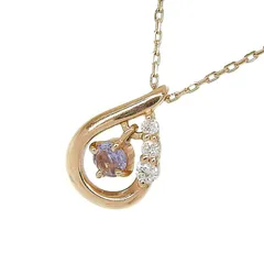 Canal 4℃ カナルヨンドシー デザイン 色石 ダイヤ ネックレス K18PG 750 ピンクゴールド カラーストーン ダイヤモンド 36cm アジャスター付 首飾り 1.2g アクセサリー レディース 送料無料 241100106620 ★