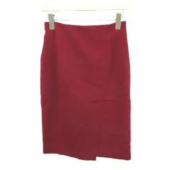グリーンレーベルリラクシング ユナイテッドアローズ green label relaxing タイトスカート 38 赤 レッド 無地 ペンシルスカート バックファスナー /MD ■ECA004