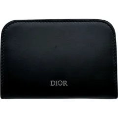 クリスチャン・ディオール Christian Dior コインケース ブラック シルバー金具 レザー ユニセックス コインケース
