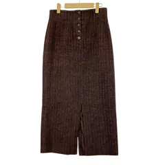 IENA イエナ ストライプ スリット ナローロングスカート size38/ブラウン