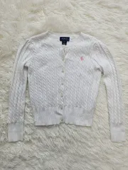 ポロラルフローレン キッズ ケーブル ニット カーディガン 白 6x