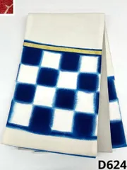 落款入 袋帯 金彩 手描き 市松模様 未使用品 正絹 お太鼓柄 D624