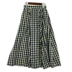 niko and... ニコ アンド ギンガムチェック マキシスカート sizeM/オフホワイト×ブラック系